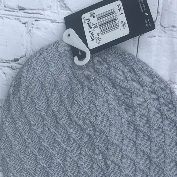 NIKE UNISEX cable knit gray beanie toboggan hat - Picture 3 of 4
